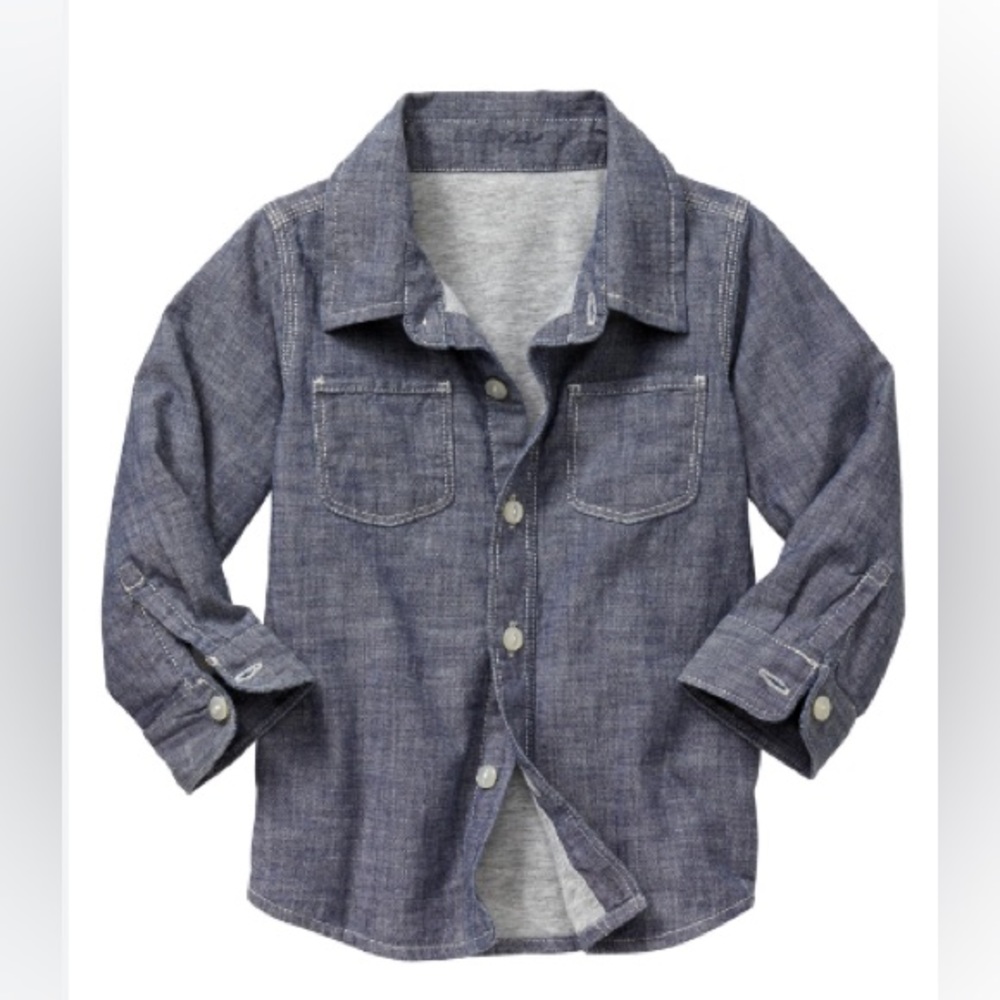 Baby Gap Lined chambray shirt-Size 3-6 Months